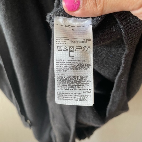 Old Navy woman cardigan Medium draped open front gray long maternity cowl neck - Picture 2 of 9